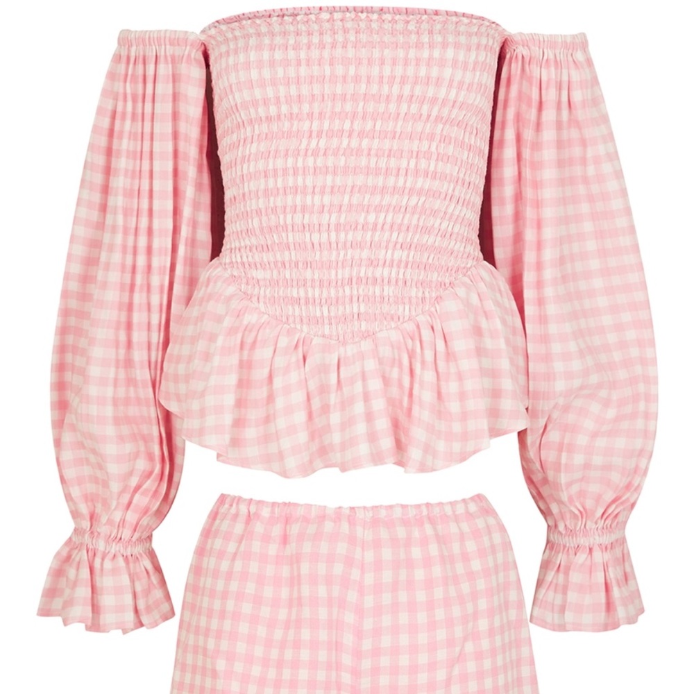 SLEEPER pink gingham set M